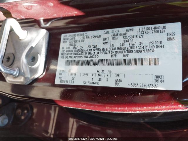 Photo 8 VIN: 5LMCJ2C95HUL34330 - LINCOLN MKC 