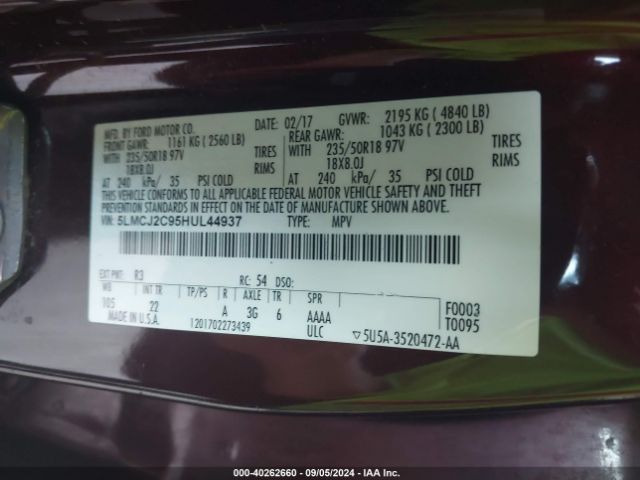 Photo 8 VIN: 5LMCJ2C95HUL44937 - LINCOLN MKC 