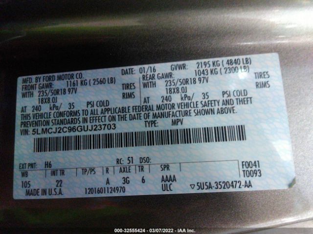 Photo 8 VIN: 5LMCJ2C96GUJ23703 - LINCOLN MKC 