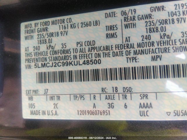 Photo 8 VIN: 5LMCJ2C99KUL48500 - LINCOLN MKC 