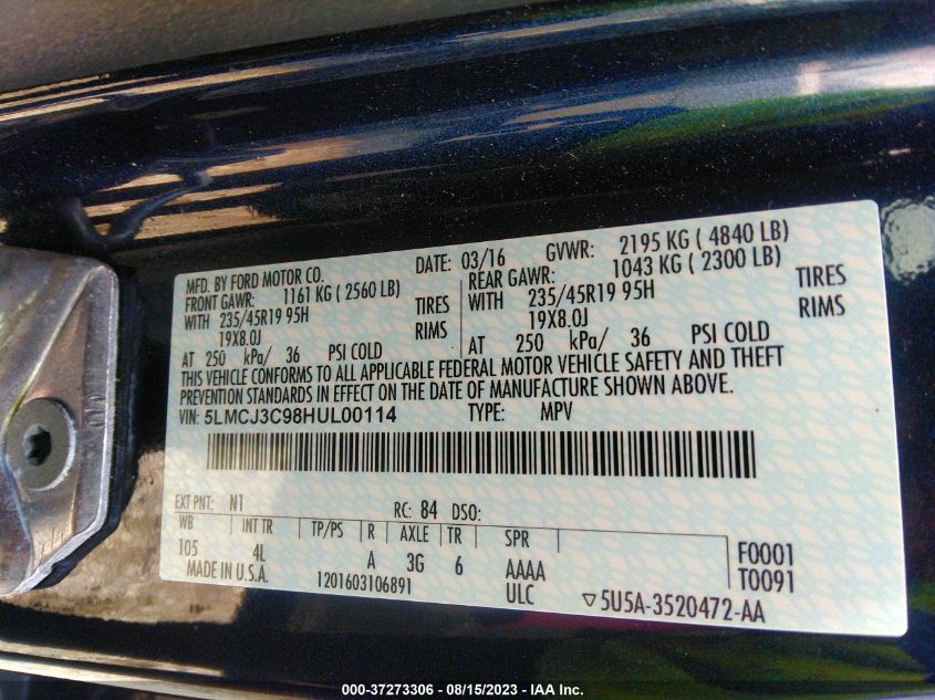 Photo 8 VIN: 5LMCJ3C98HUL00114 - LINCOLN MKC 