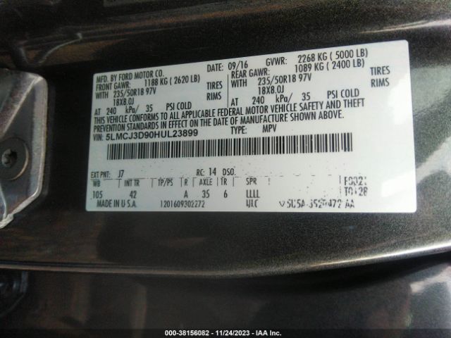 Photo 8 VIN: 5LMCJ3D90HUL23899 - LINCOLN MKC 