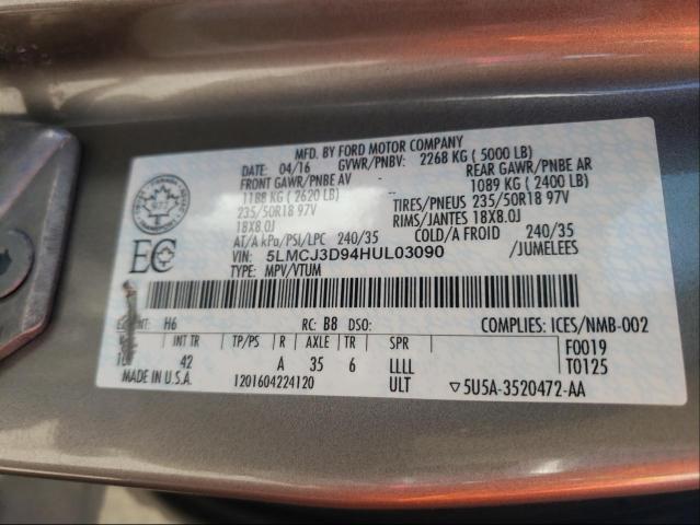 Photo 9 VIN: 5LMCJ3D94HUL03090 - LINCOLN MKC 