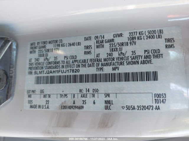 Photo 8 VIN: 5LMTJ2AH1FUJ17820 - LINCOLN MKC 