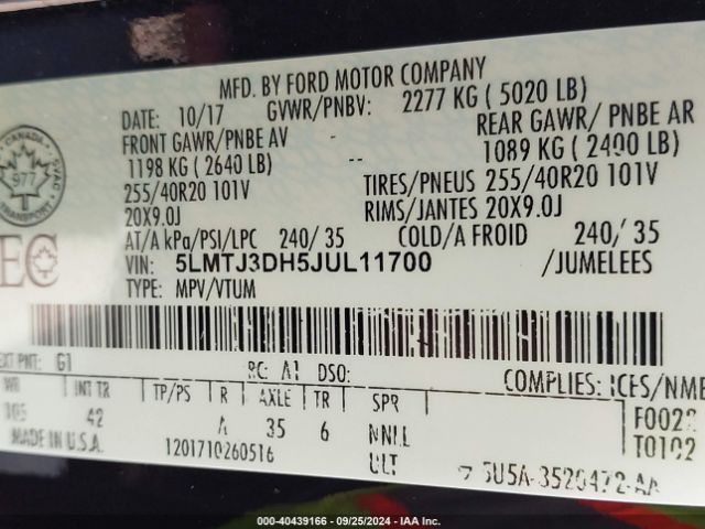 Photo 8 VIN: 5LMTJ3DH5JUL11700 - LINCOLN MKC 