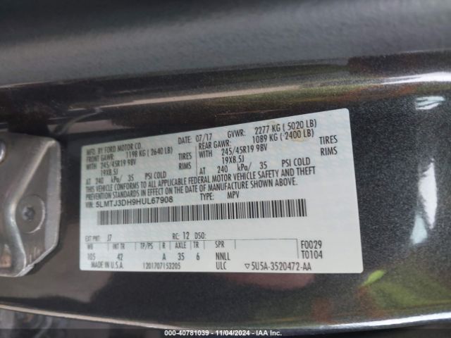 Photo 8 VIN: 5LMTJ3DH9HUL67908 - LINCOLN MKC 