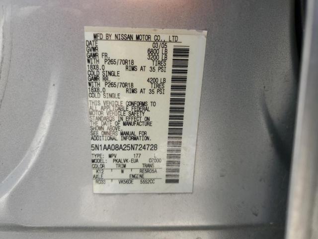 Photo 12 VIN: 5N1AA08A25N724728 - NISSAN ARMADA 