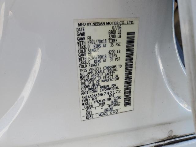 Photo 12 VIN: 5N1AA08A36N742172 - NISSAN ARMADA SE 