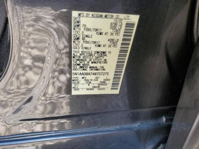 Photo 12 VIN: 5N1AA08A74N707275 - NISSAN ARMADA 