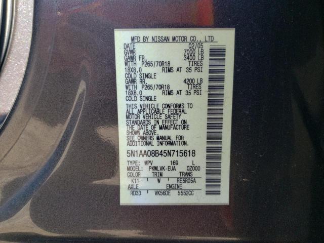 Photo 12 VIN: 5N1AA08B45N715618 - NISSAN ARMADA SE 