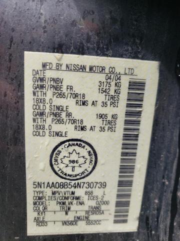 Photo 12 VIN: 5N1AA08B54N730739 - NISSAN ARMADA SE 