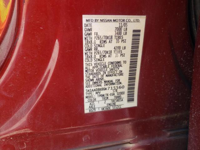 Photo 12 VIN: 5N1AA08B86N715560 - NISSAN ARMADA SE 