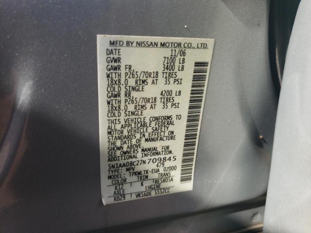 Photo 12 VIN: 5N1AA08C27N709845 - NISSAN ARMADA 