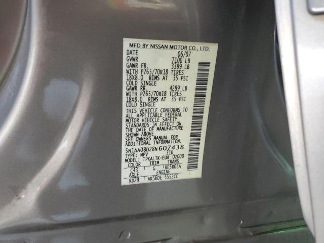 Photo 13 VIN: 5N1AA08D28N607438 - NISSAN ARMADA SE 