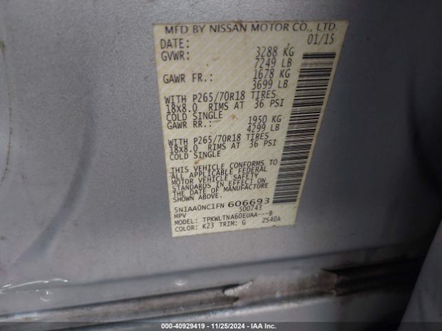 Photo 8 VIN: 5N1AA0NC1FN606693 - NISSAN ARMADA 