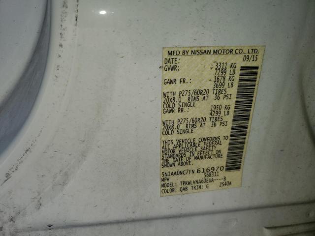 Photo 9 VIN: 5N1AA0NC7FN616970 - NISSAN ARMADA SV 