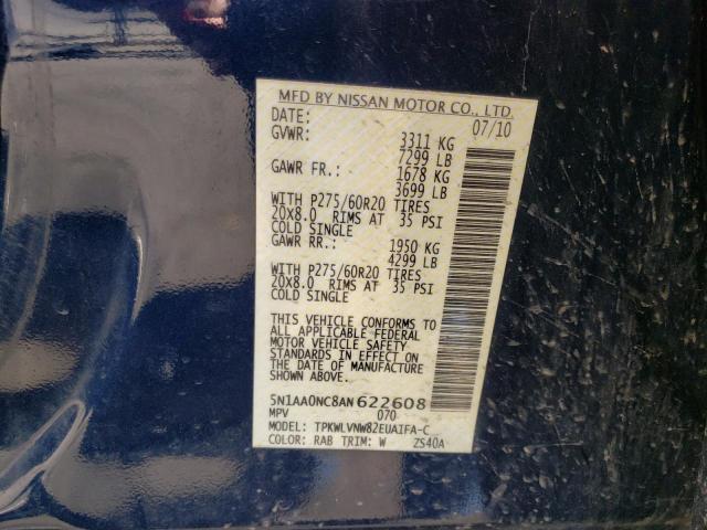 Photo 9 VIN: 5N1AA0NC8AN622608 - NISSAN ARMADA SE 