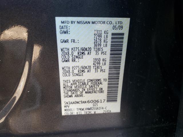 Photo 9 VIN: 5N1AA0NC9AN600617 - NISSAN ARMADA SE 