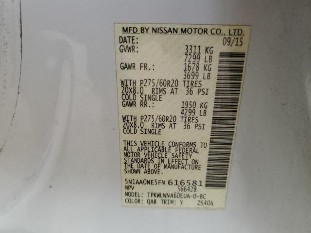 Photo 13 VIN: 5N1AA0NE5FN616581 - NISSAN ARMADA PLA 