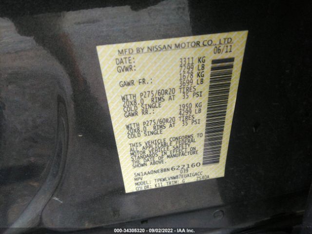 Photo 8 VIN: 5N1AA0NE8BN622160 - NISSAN ARMADA 