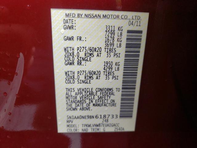 Photo 9 VIN: 5N1AA0NE9BN618733 - NISSAN ARMADA PLA 