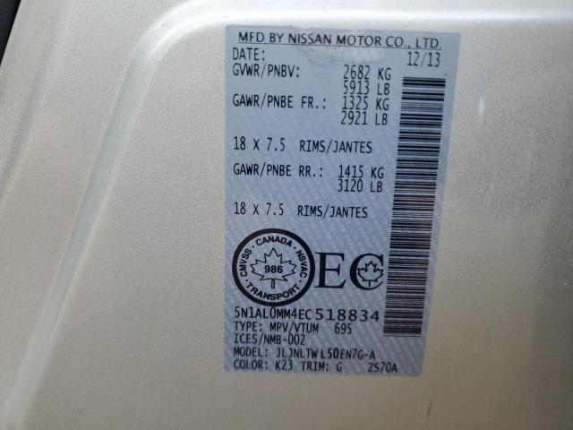 Photo 12 VIN: 5N1AL0MM4EC518834 - INFINITI QX60 