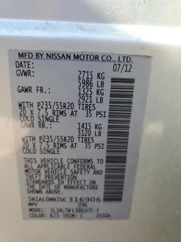 Photo 12 VIN: 5N1AL0MN2DC316906 - INFINITI JX35 