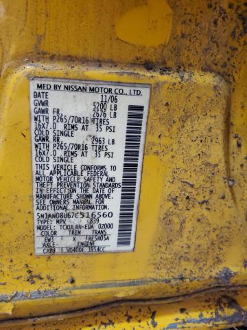 Photo 12 VIN: 5N1AN08U67C516560 - NISSAN XTERRA OFF 