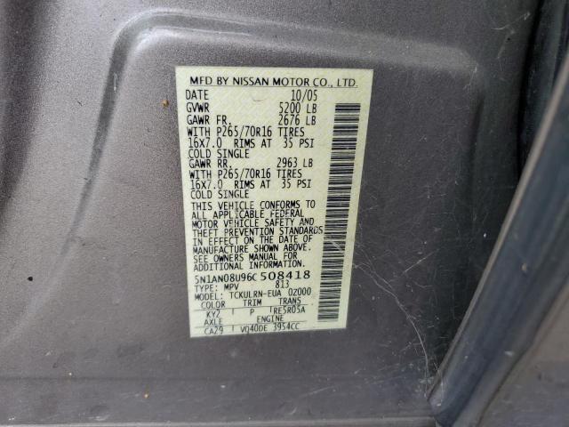 Photo 12 VIN: 5N1AN08U96C508418 - NISSAN XTERRA 