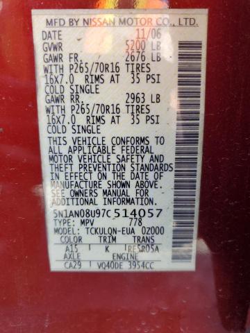 Photo 13 VIN: 5N1AN08U97C514057 - NISSAN XTERRA OFF 
