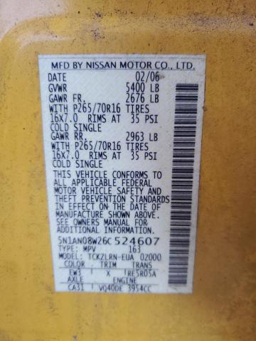 Photo 12 VIN: 5N1AN08W26C524607 - NISSAN XTERRA OFF 