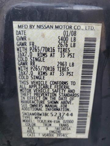 Photo 11 VIN: 5N1AN08W38C523744 - NISSAN XTERRA OFF 