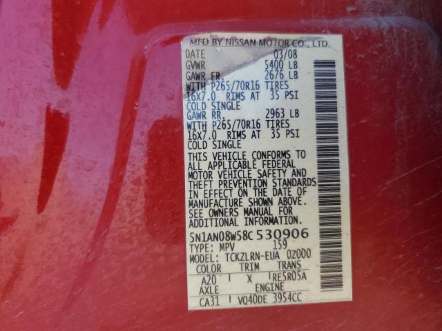 Photo 12 VIN: 5N1AN08W58C530906 - NISSAN XTERRA OFF 