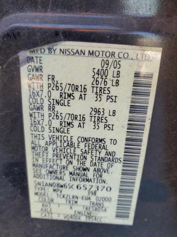 Photo 11 VIN: 5N1AN08W65C657370 - NISSAN XTERRA OFF 