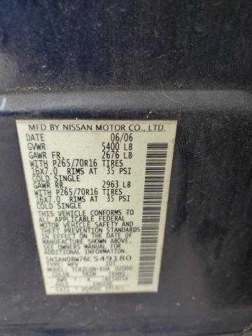 Photo 12 VIN: 5N1AN08W76C549180 - NISSAN XTERRA OFF 