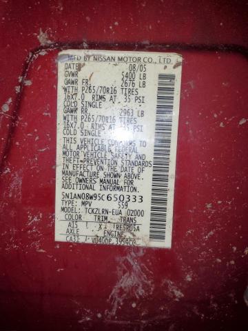Photo 12 VIN: 5N1AN08W95C650333 - NISSAN XTERRA OFF 