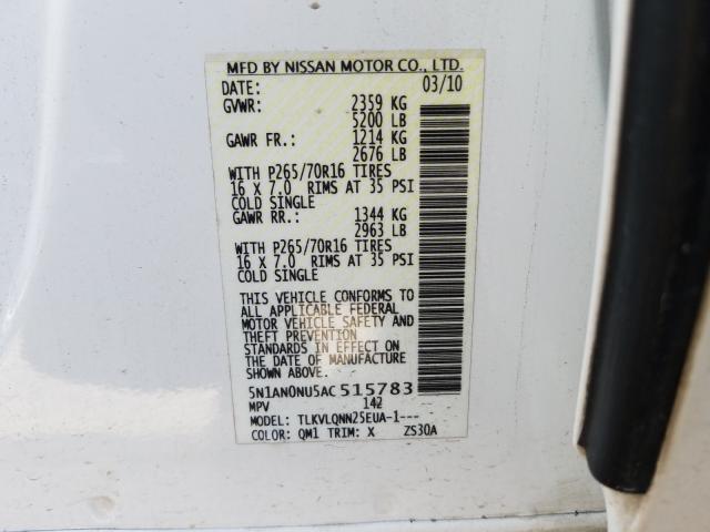 Photo 9 VIN: 5N1AN0NU5AC515783 - NISSAN XTERRA OFF 