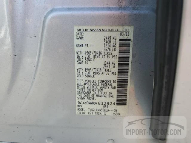 Photo 12 VIN: 5N1AN0NW0DN812924 - NISSAN XTERRA 