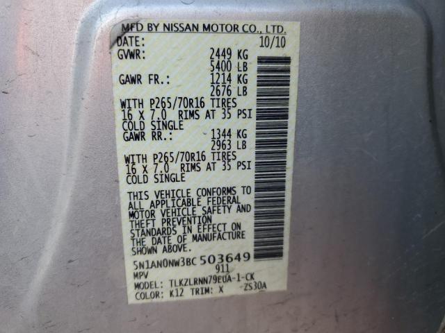 Photo 12 VIN: 5N1AN0NW3BC503649 - NISSAN XTERRA 