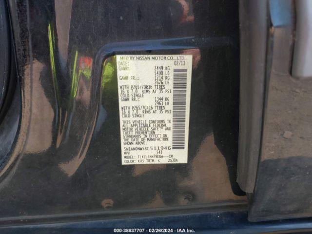 Photo 8 VIN: 5N1AN0NW5BC511946 - NISSAN XTERRA 