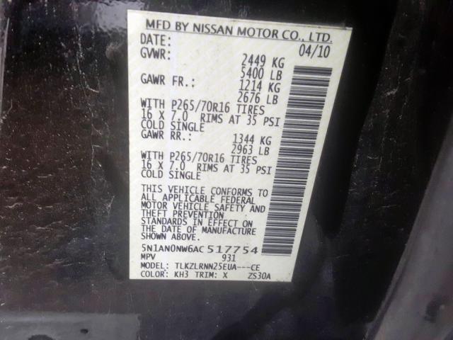 Photo 9 VIN: 5N1AN0NW6AC517754 - NISSAN XTERRA OFF 