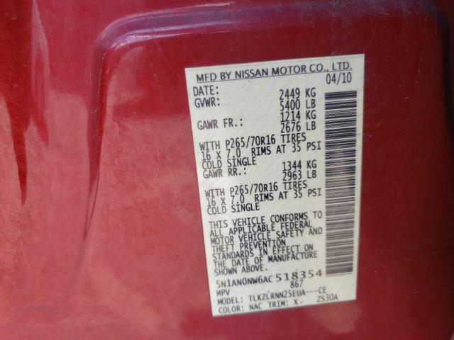 Photo 9 VIN: 5N1AN0NW6AC518354 - NISSAN XTERRA OFF 