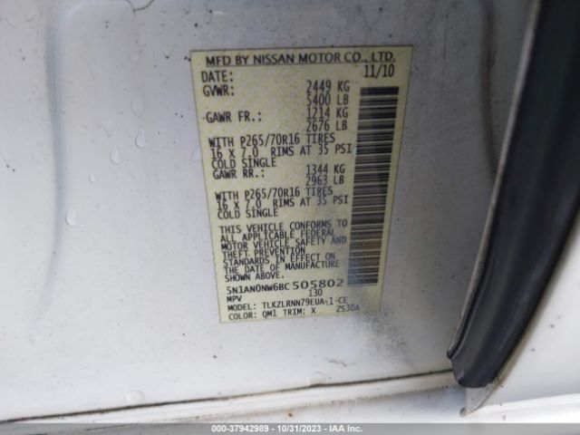 Photo 8 VIN: 5N1AN0NW6BC505802 - NISSAN XTERRA 