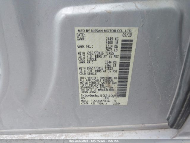 Photo 8 VIN: 5N1AN0NW8BC502108 - NISSAN XTERRA 