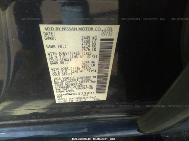 Photo 8 VIN: 5N1AN0NW9CC525494 - NISSAN XTERRA 