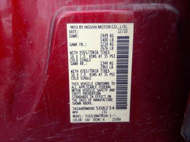 Photo 9 VIN: 5N1AN0NWXBC508234 - NISSAN XTERRA OFF 