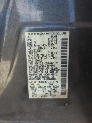 Photo 12 VIN: 5N1AR18B08C652919 - NISSAN PATHFINDER 