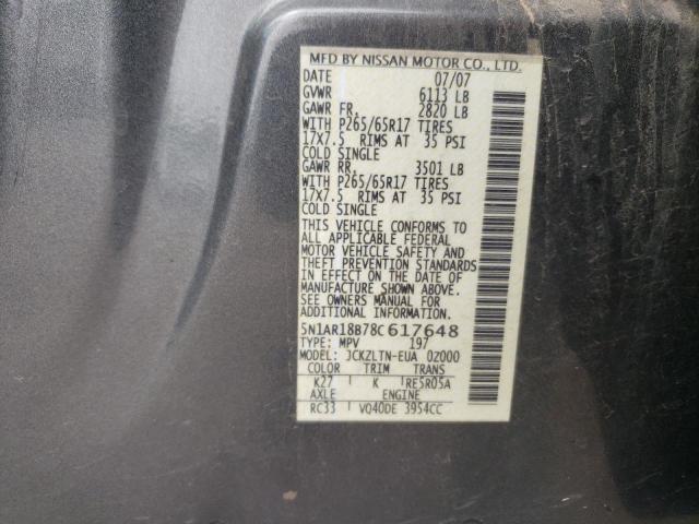 Photo 12 VIN: 5N1AR18B78C617648 - NISSAN PATHFINDER 