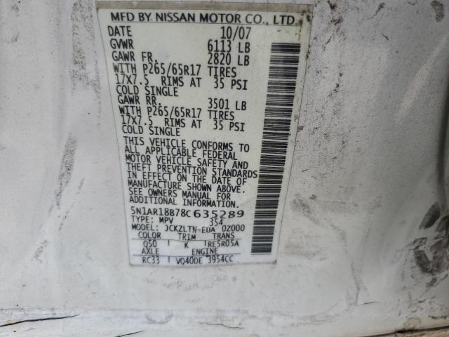 Photo 12 VIN: 5N1AR18B78C635289 - NISSAN PATHFINDER 