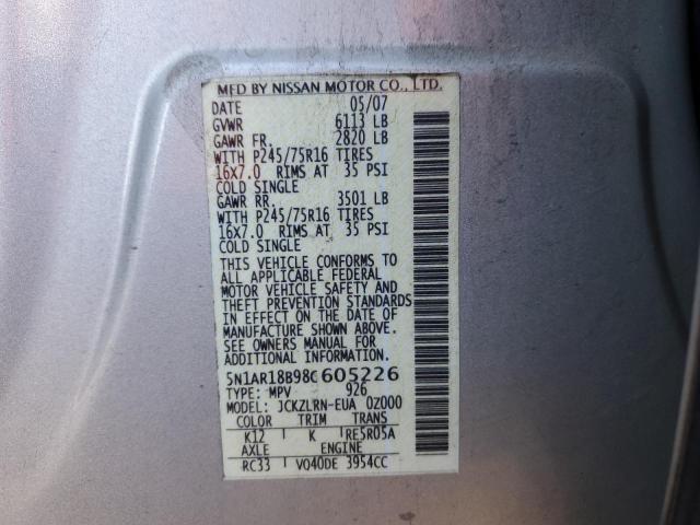 Photo 12 VIN: 5N1AR18B98C605226 - NISSAN PATHFINDER 